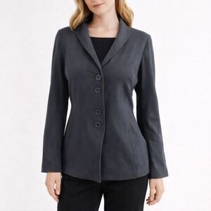 Eileen Fisher Women Blazer Cardigan Size S Black Tailored Minimalist Office Chic